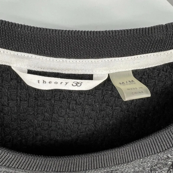 Theory 38 Incline B Downforce Black Long Sleeve Wool Shirt Sweater Size Medium - Picture 8 of 10